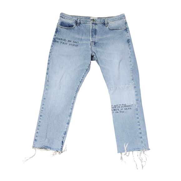 Frame Denim Denim - FRAME Le Slouch Jean In Caspian Size 32 Relaxed Fit Button Fly Cropped Straight